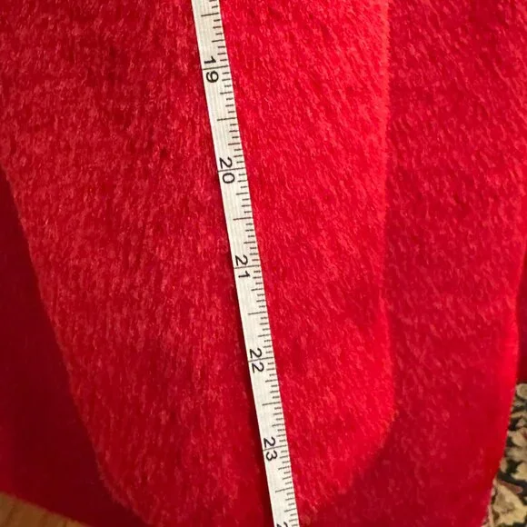 Coldwater Creek Red Faux Fur Car Coat - Picture 9 of 13